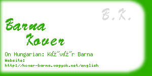 barna kover business card